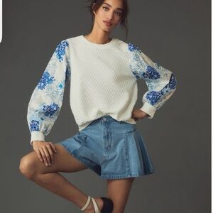 Anthropologie Porridge floral sleeve top S